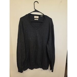 Weatherproof Vintage Cotton Cashmere V-Neck Sweater Grey XL Men's Pullover